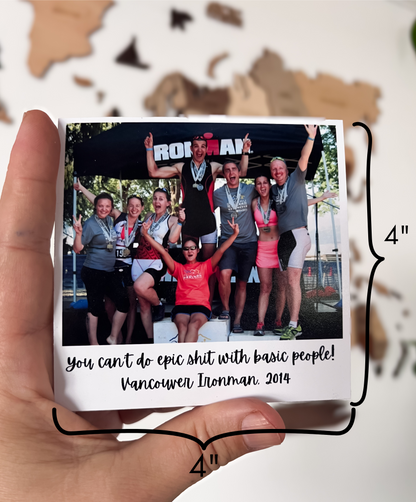 Flexible Photo Magnet with Text (4" x 4")