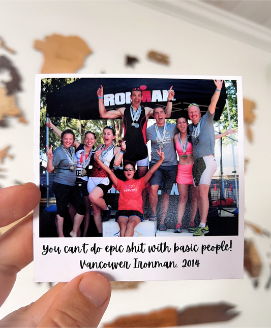 Flexible Photo Magnet with Text (4" x 4")