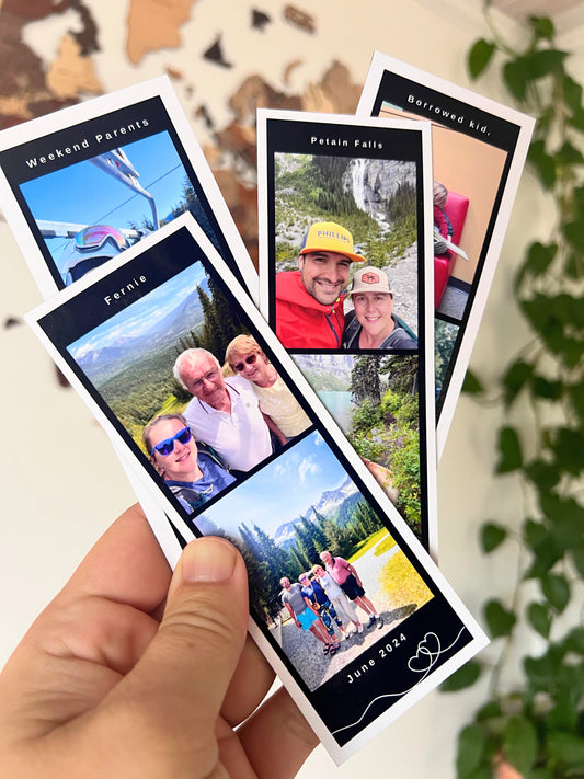 Photo Strip Magnet – Personalized Fridge Magnet with Custom Text Top/Bottom